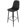 Tabouret De Bar En Velours Noir Pieds Métal Inoui -MaisonChic Magasin tabouret de bar en velours noir pieds metal inoui
