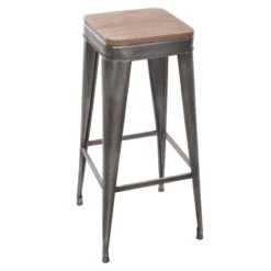 Tabouret De Bar Gris Joris GM Atmosphera