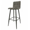 Tabouret De Bar Gris Pieds Métal Noir -MaisonChic Magasin tabouret de bar gris pieds metal noir