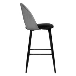 Tabouret De Bar Kara Velours Gris Atmosphera -MaisonChic Magasin tabouret de bar kara velours gris atmosphera 1 3