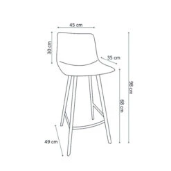 Tabouret De Bar Ozan PU Gris -MaisonChic Magasin tabouret de bar ozan pu gris 2