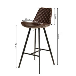 Tabouret De Bar Palmas PU Brun Foncé -MaisonChic Magasin tabouret de bar palmas pu brun fonce 1 3