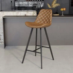 Tabouret De Bar Palmas PU Cognac -MaisonChic Magasin tabouret de bar palmas pu cognac 1