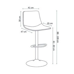 Tabouret De Bar Réglable Trevi PU Cognac -MaisonChic Magasin tabouret de bar reglable trevi pu cognac 4