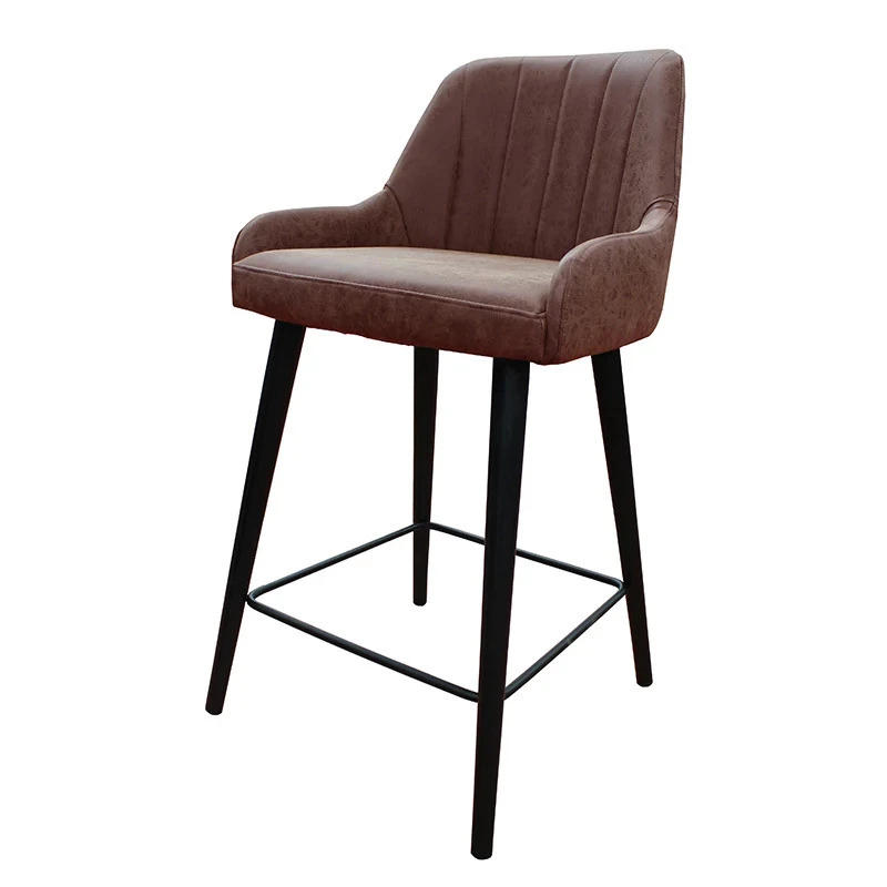 Tabouret De Bar Simili Portland Marron Pieds Métal 3 Tabouret De Bar Simili Portland Marron Pieds Métal