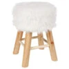 Tabouret Fourrure Blanc Atmosphera -MaisonChic Magasin tabouret fourrure blanc atmosphera