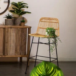Tabouret Haut Kubu Rotin Métal Atmosphera -MaisonChic Magasin tabouret haut kubu rotin atmosphera 3