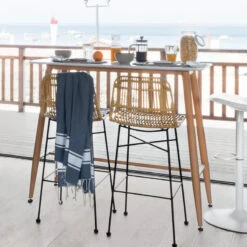 Tabouret Haut Kubu Rotin Métal Atmosphera -MaisonChic Magasin tabouret haut kubu rotin atmosphera 4