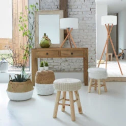Tabouret Suzette Beige Atmosphera -MaisonChic Magasin tabouret suzette beige atmosphera 1