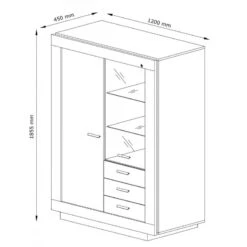 Vitrine 2 Portes 3 Tiroirs Marseille -MaisonChic Magasin vitrine 2 portes 3 tiroirs marseille 4