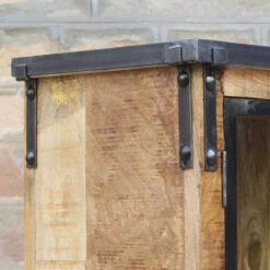 Vitrine 2 Portes Bois De Manguier Et Métal -MaisonChic Magasin vitrine 2 portes bois de manguier et metal 1 4