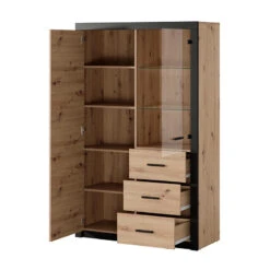 Vitrine 2 Portes Naturel Et Noir Brussel 8 Vitrine 2 Portes Naturel Et Noir Brussel -MaisonChic Magasin vitrine 2 portes naturel et noir bruges 2