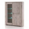Vitrine 3 Portes LED Coloris Bois Clair Warschau -MaisonChic Magasin vitrine 3 portes led coloris bois clair warschau